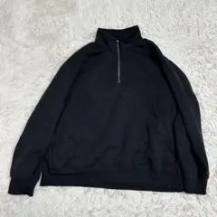 ✴︎ GU ジーユー　ヘビーウェイトスウェットハーフジッププルオーバー　ブラック