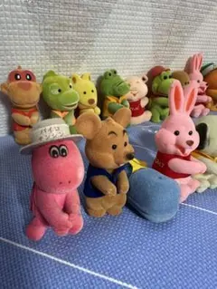 昭和レトロ メーカー名不明 オオカミ＆キツネ ぬいぐるみ 中古品
