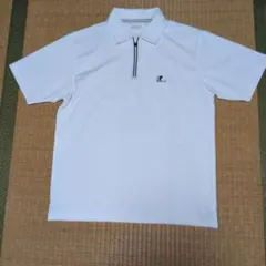 ホワイト ジッパーポロシャツ