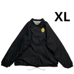 80s 90s USA製 ナイロン コーチジャケット XL 黒 黄色 白 企業系