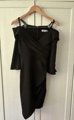 Andy ブラックオフショルダードレス S