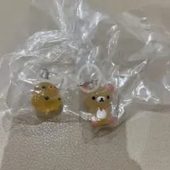 リラックマ クリア マスコット チャーム めじるしアクセサリー 2点セット②