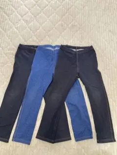 120 ユニクロ　レギンスパンツ　10分丈　3点セット