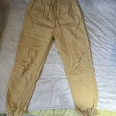 Bershka ダメージ加工 ジョガーパンツ ベージュ S