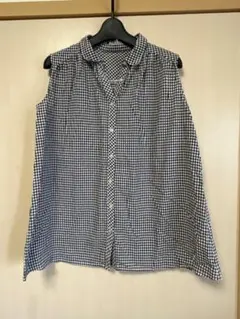 earth music&ecology ギンガムチェック ノースリーブシャツ F