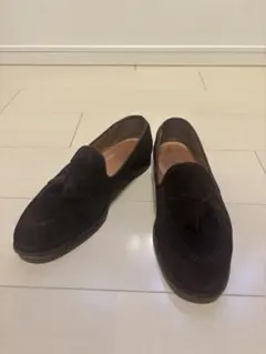 クロケットアンドジョーンズ　ダークブラウン スエード ローファー