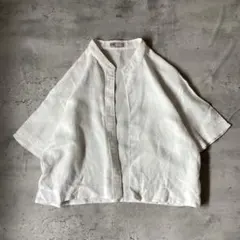 DAKS ダックス　半袖シャツ　トップス　ショート丈　ホワイト　白のサムネイル