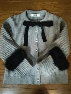 FURFUR グレー リブ編み カーディガン