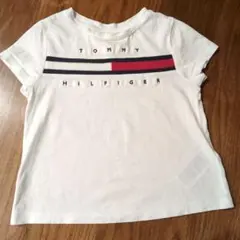 TOMMY HILFIGER ホワイト キッズTシャツ XS/TP/XP