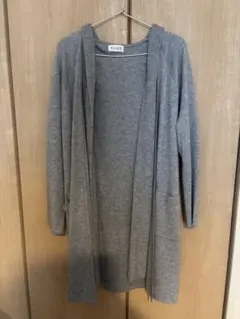 [超美品] PLST グレー フード付きロングカーディガンアンサンブル