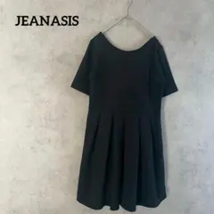 ジーナシス プリーツ ワンピース 黒 半袖 ミニワンピース　S相当のサムネイル