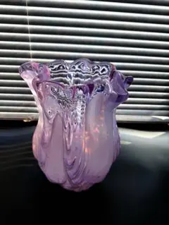 波状フリルデザイン ガラス花瓶 波状フリルデザイン ガラス花瓶 波状フリルデザイン ガラス花瓶