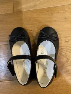 フォーマルシューズ 黒 18.0 リボン付き