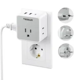 変換プラグ海外コンセント C/BF/SEタイプ TESSAN海外旅行用アダプター