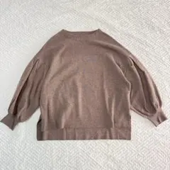 Jines ジネス ニット M グレージュ バルーン袖 リブニット スリット裾のサムネイル