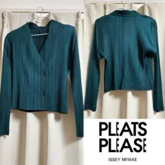 pleats please カーディガン　3 エメラルドグリーンのサムネイル