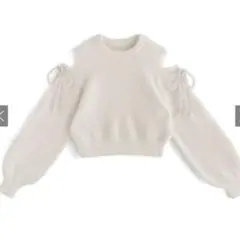 GRLショルダーオープンシャギーニットトップス［kz490］