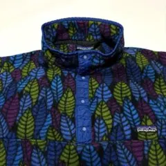 90s patagonia シンチラ　フリース　スナップT リーフ柄　USA製