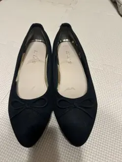 【しまむら】リボン付き黒フラットシューズ