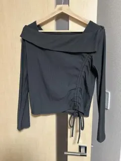 トップスオフショルドロストテレコトップス