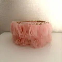 鉢カバーフリル付き花器ピンク