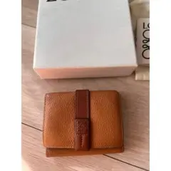 LOEWE 三つ折り財布 ブラウン レッドトライフォールド ウォレット