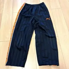 PUMA ネイビー ストライプ トレーニングパンツ S2119番