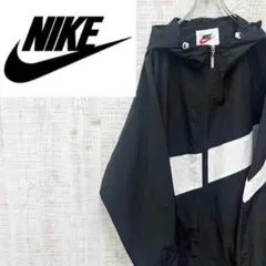CX38《USA製》ナイキ　ナイロンジャケット　銀タグ　 ビッグスウォッシュ