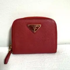PRADA プラダ サフィアーノコインケース 小銭入れ ピンク 三角ロゴ 正規品