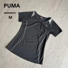【PUMA】プーマ スポーツウェア Tシャツ レディース M 黒 速乾 ジム