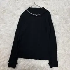 アクシーズファム✨バラボトルネックリブプルオーバー✨ニット黒フェアリーコアY2K