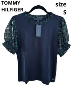新品＊正規品 TOMMY HILFIGER トップス チェック ネイビー Sのサムネイル