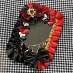 132 硬質ケースデコ レースデコ 黒 赤 B7