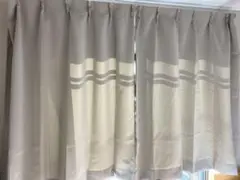 1級遮光カーテン100×135cm2枚グレイッシュアイボリー