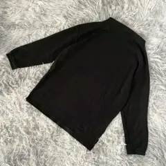 『ROPÉ』七分袖Tシャツ　ハイネック　シンプル　カジュアル　日本製　黒(M)