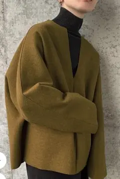 【SELECT MOCA by son】キーネックオーバープルオーバー　カーキ