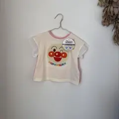 新品　アンパンマン フリル付き　2WAY Tシャツ　あかちゃんマン　80 ピンク