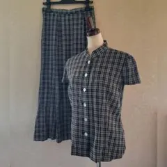 美品 modenemlle モダンミリ チェック柄 ツーピース 上下セット