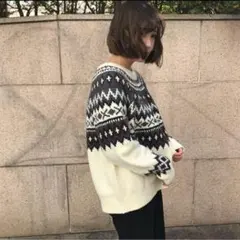 ノルディック柄 ニット