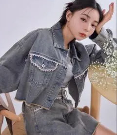 nice claup カットオフデニムジャケット アソート台形ミニスカート