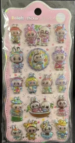 【海外製】 ボンボンドロップシール ぷくぷくシール キラキラシール ラブブ