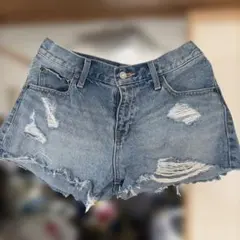 MOUSSY デニムショートパンツ ダメージ加工