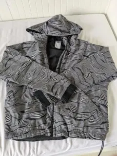 adidas ストライプパターン フーディジャケット S