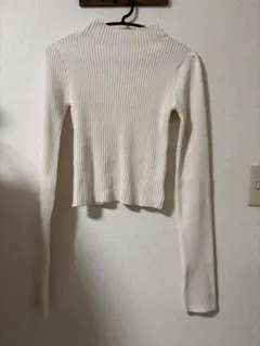 【新品未使用】GRL ホワイト リブ編み タートルネック セーター M