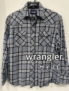 Wrangler 長袖シャツ Lサイズ グレー系チェック