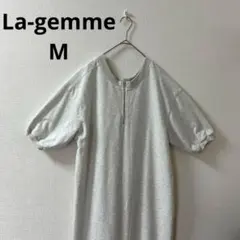 La-gemmeラジエム　レディース ジップアップ 半袖 ワンピース　裾フレア