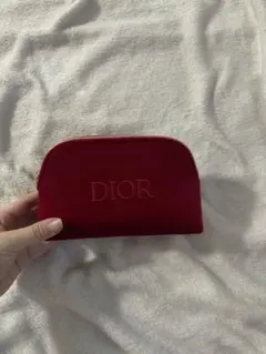 DIOR ベロア ポーチ レッド