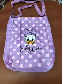 ディズニー　デイジーダック　ドット柄パープル　エコバッグ