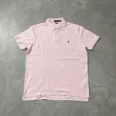 PoloRalphLaurenラルフローレン半袖ポロシャツピンク古着M
