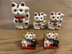 招き猫 5体セット 陶器製